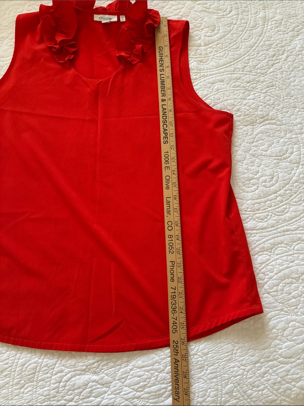 Chicos Ruffle Tank Top - Picture 8 of 8